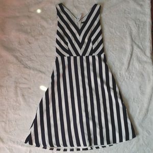 NWT Ann Taylor Navy Striped Dress